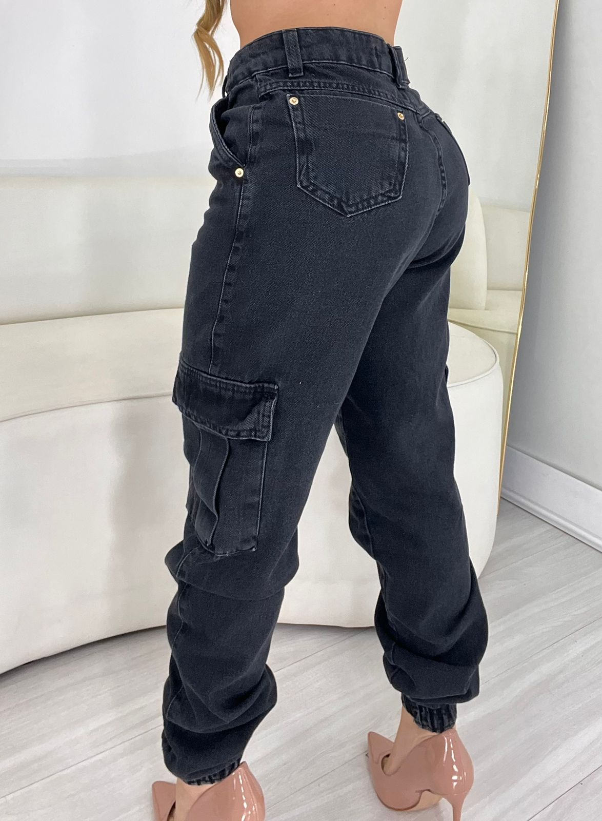 Calça Jogger Cinza S/ Stretch