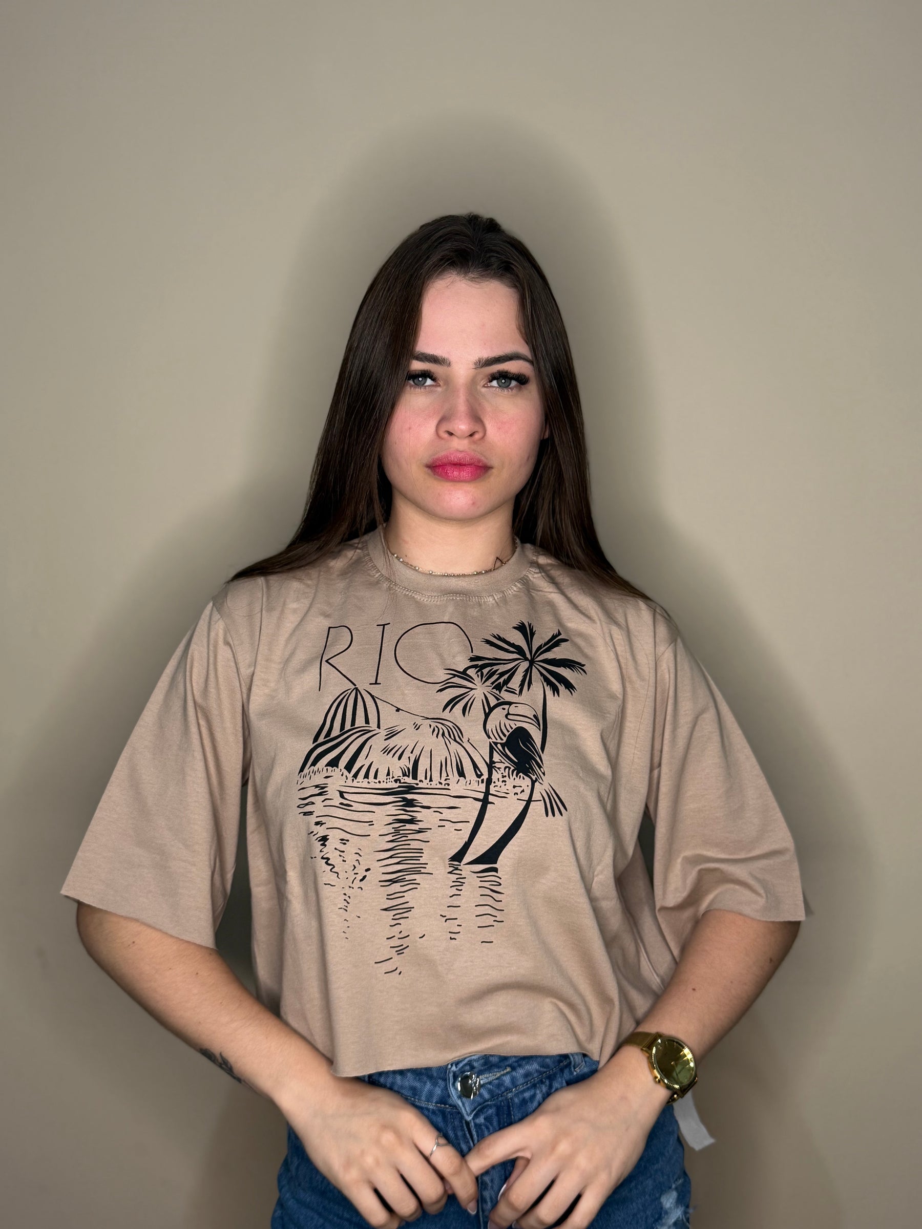 Cropped Oversize 100% Algodão