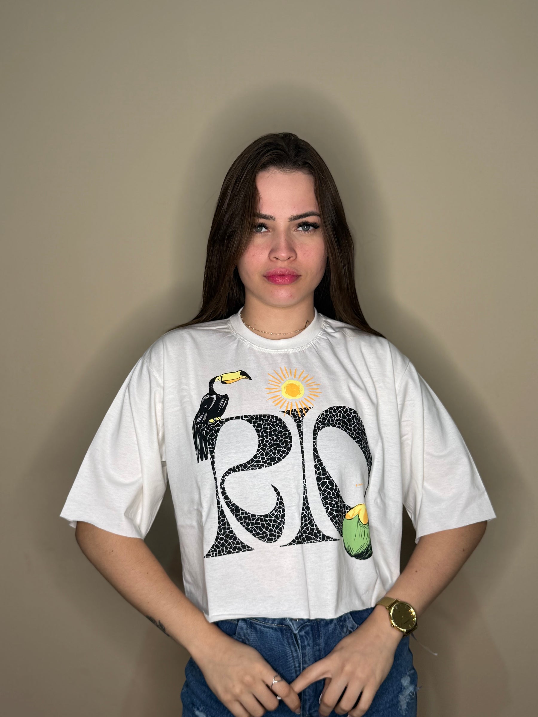 Cropped Oversize 100% Algodão