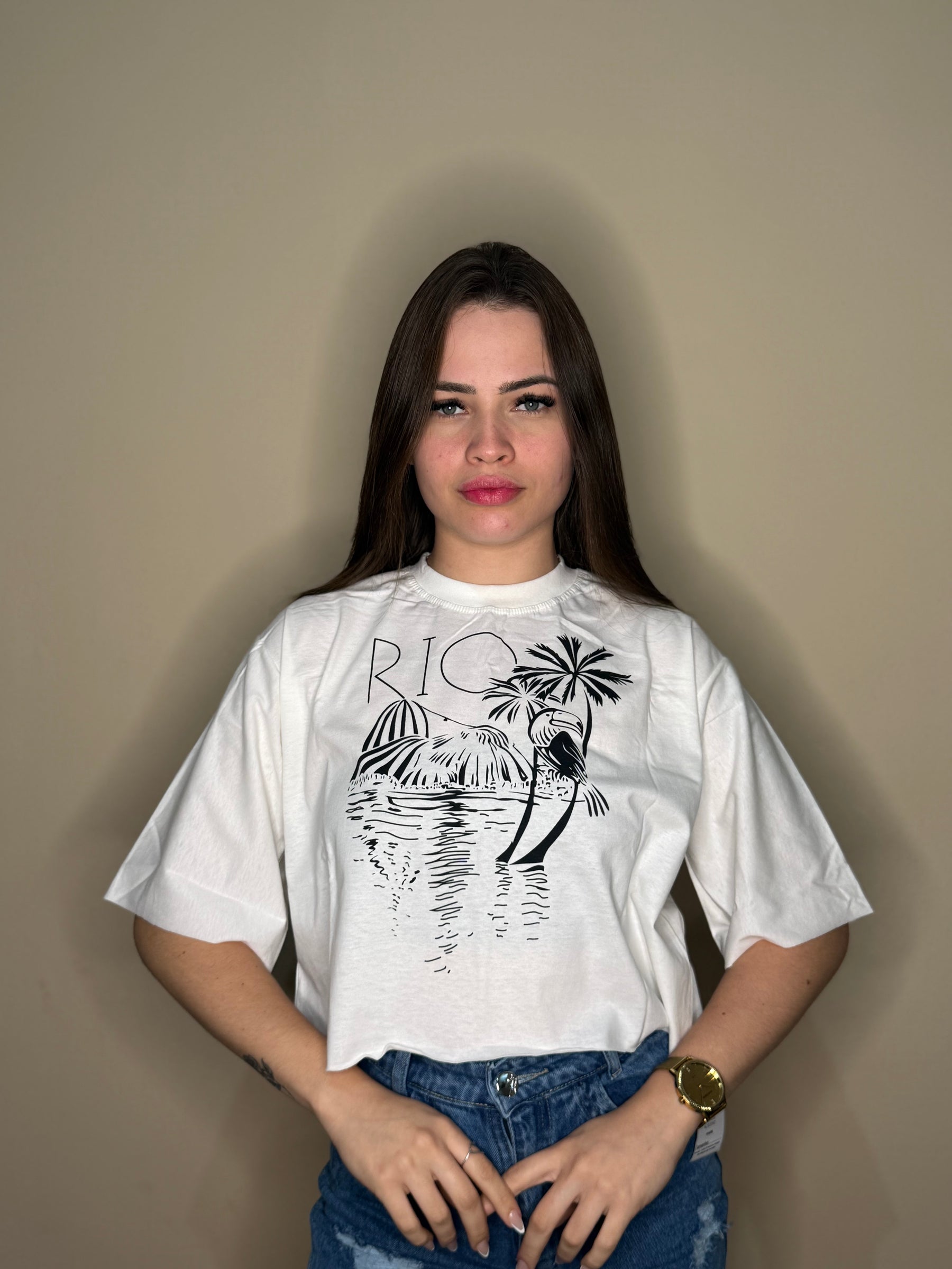 Cropped Oversize 100% Algodão