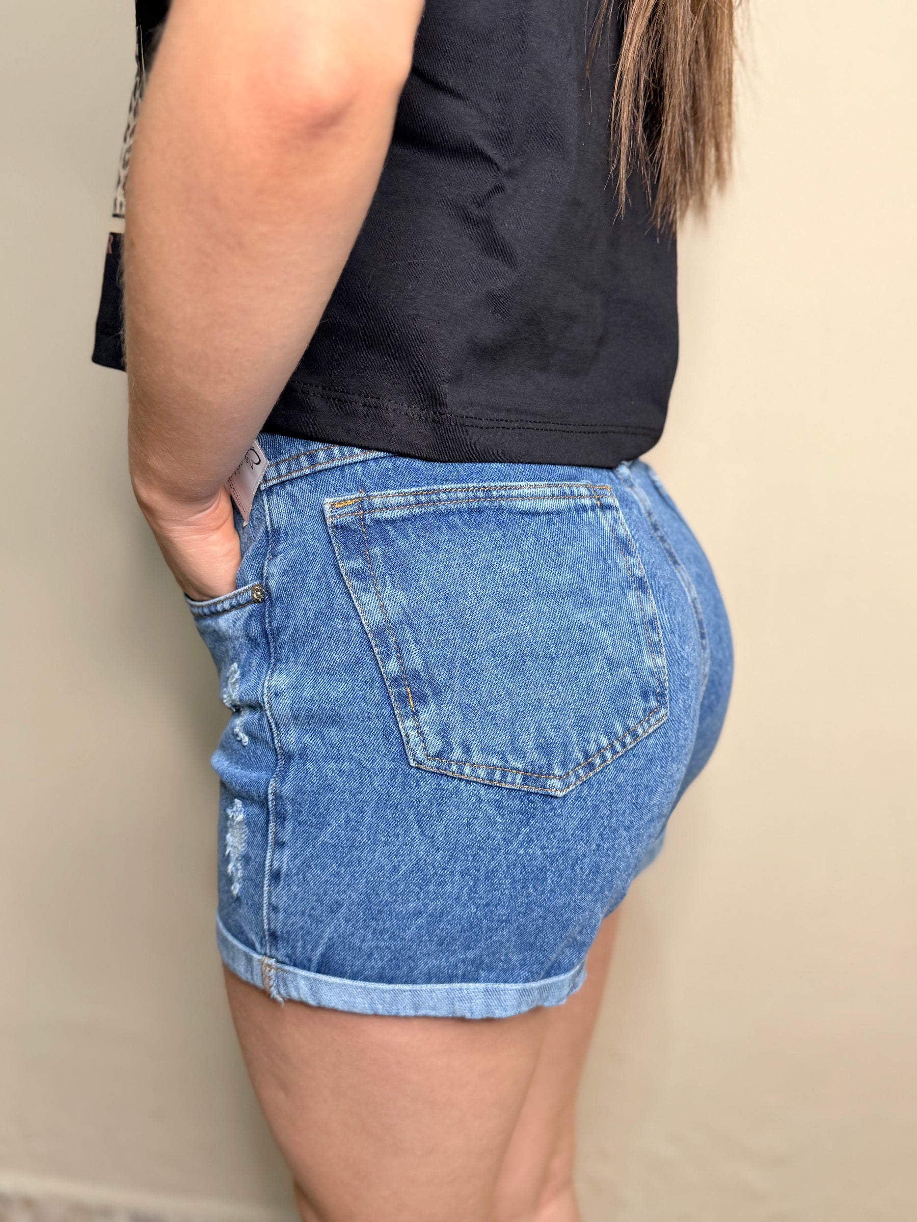 Short Jeans Rajado Claro