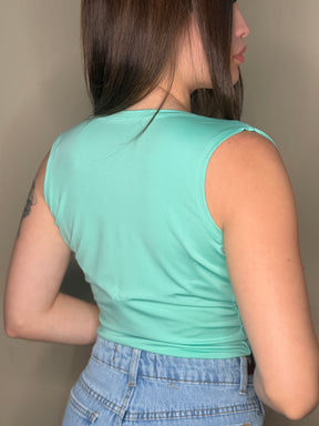 Blusa Social Decote Drapeado