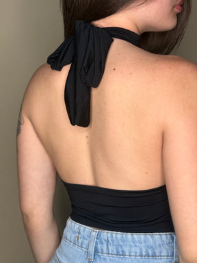 Cropped Gola Alta Decote Caído