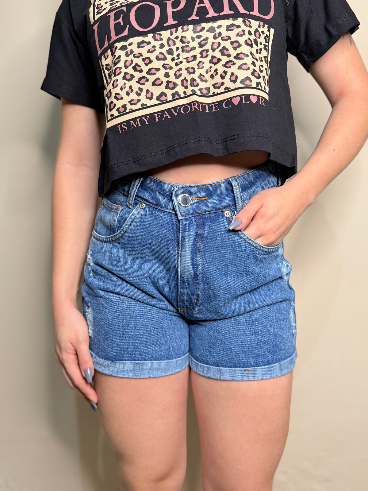 Short Jeans Rajado Claro