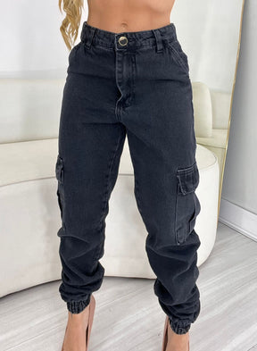 Calça Jogger Cinza S/ Stretch