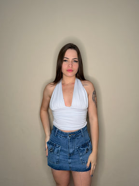 Cropped Frente Única Drapeado