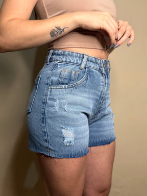 Short Jeans Detalhe Desfiado